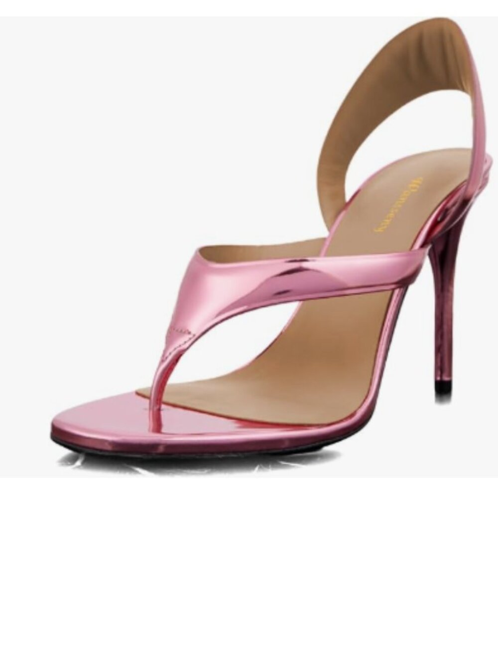 Wansseny Pink Open Split Toe Slip on Slingback Thong Sandals | Stiletto Heel Sho